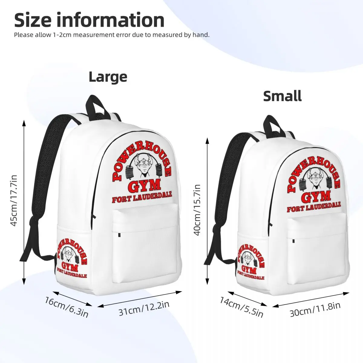 Powerhouse Gym Laptop Backpack Men Women Fashion Bookbag for College School Student Fitness Building Muscle Bag