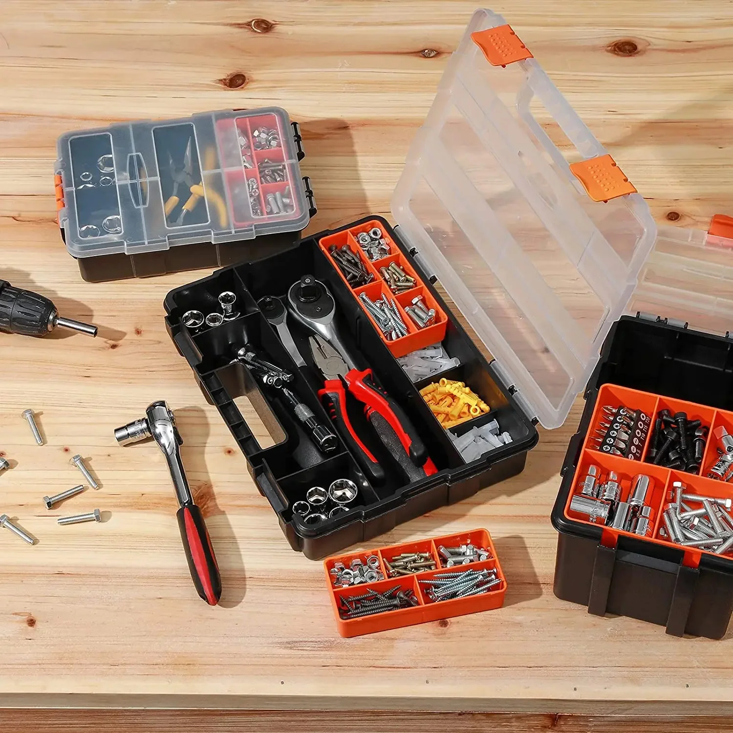 Plastic Tool Box Piece Box Tools Organizer Hardware Organizers Compartment Small Parts Box Plasti Storage Case