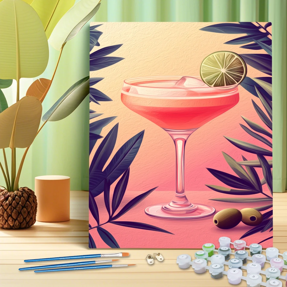 RUOPOTY Malen nach Zahlen mit Rahmen, Bild, Zeichnung, originelle Geschenke, handgemaltes Farbset auf Leinwand, Kunsthandwerk, Ölkunst, Heimdekoration