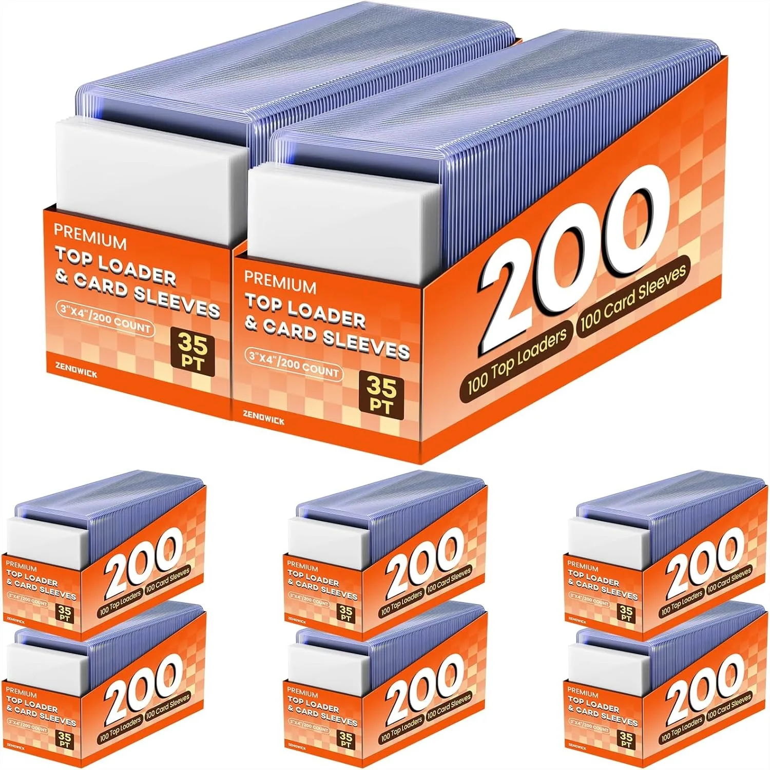 

1600 Card Sleeves Top Loaders 3x4 Hard Plastic Trading Card Protectors with 800 Toploaders and 800 Penny Sleeves for Baseball Football Sports Cards