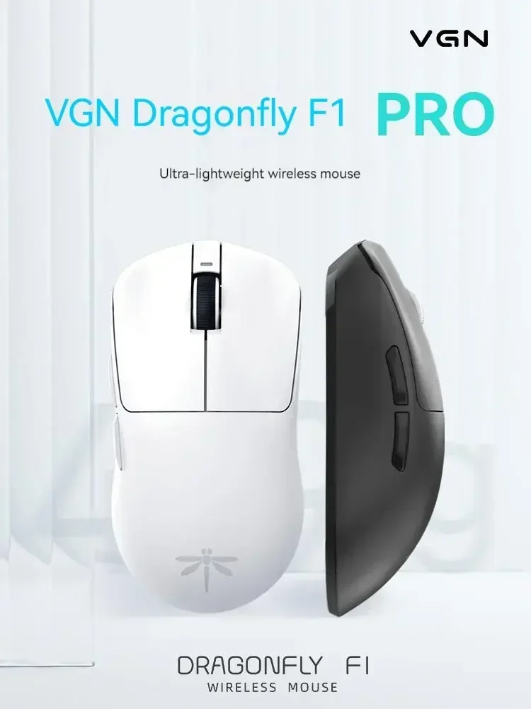 VGN F1 Dragonfly  2.4g Wireless Bluetooth Lightweight Mouse PAW 3395 26000DPI Rechargeable Dual Mode Gaming Mouse Fps PC Gaming