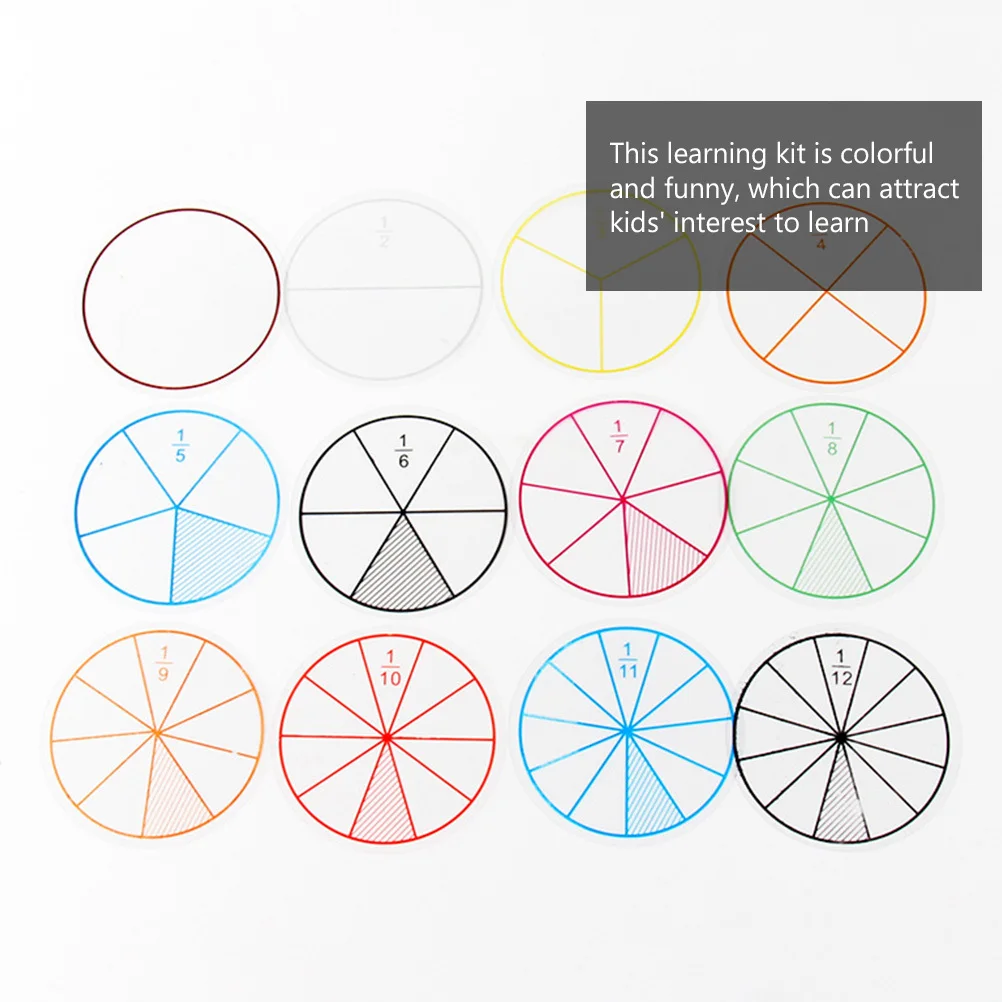 

5 set 8Cm Fraction Display Manipulatives Math Learning Kit For Kids Teaching Supplies Educational Tools Drawing Instruments