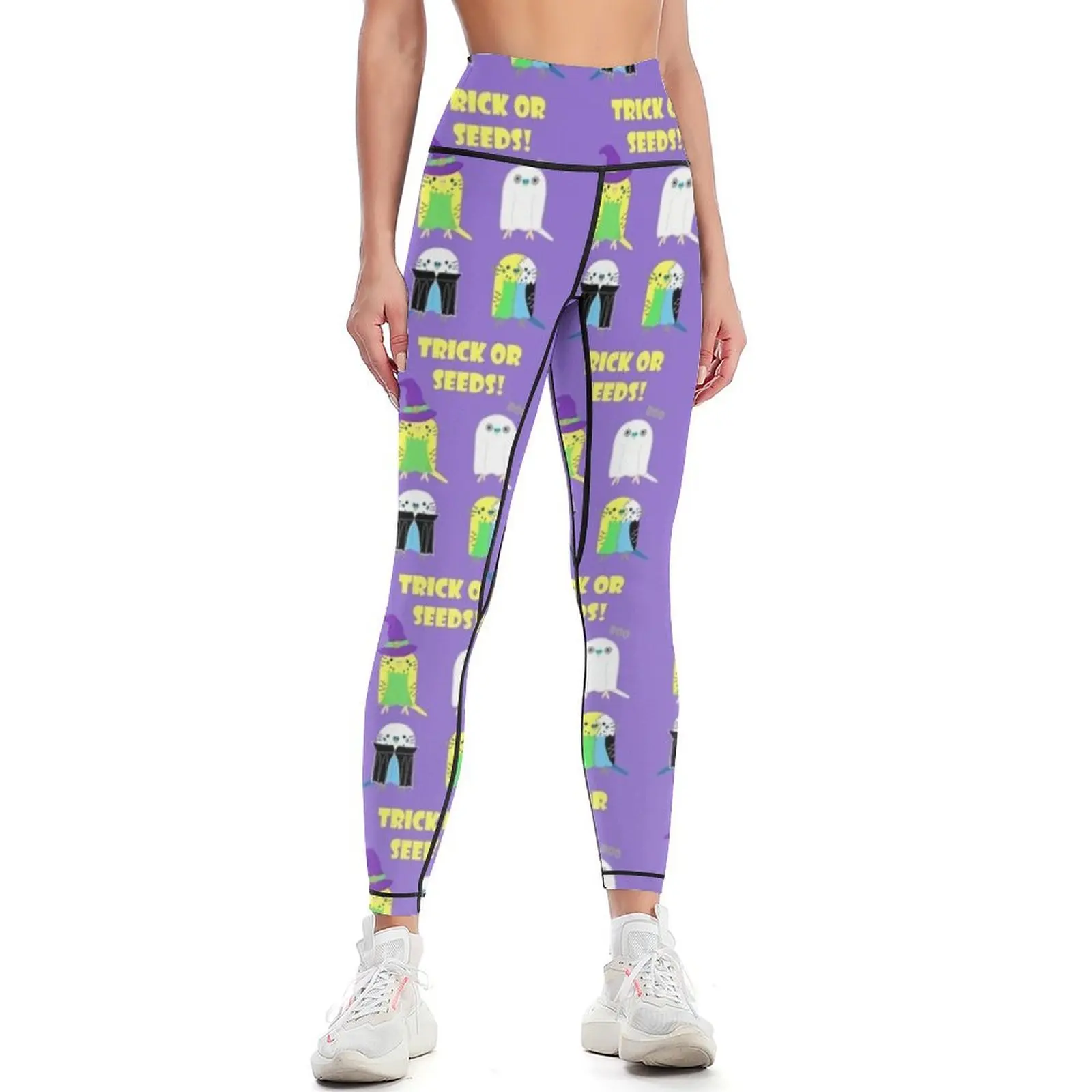 Trick or Seeds, Halloween Budgies Trick or Treat Leggings Clothing fitness gym's clothing active wear Womens Leggings