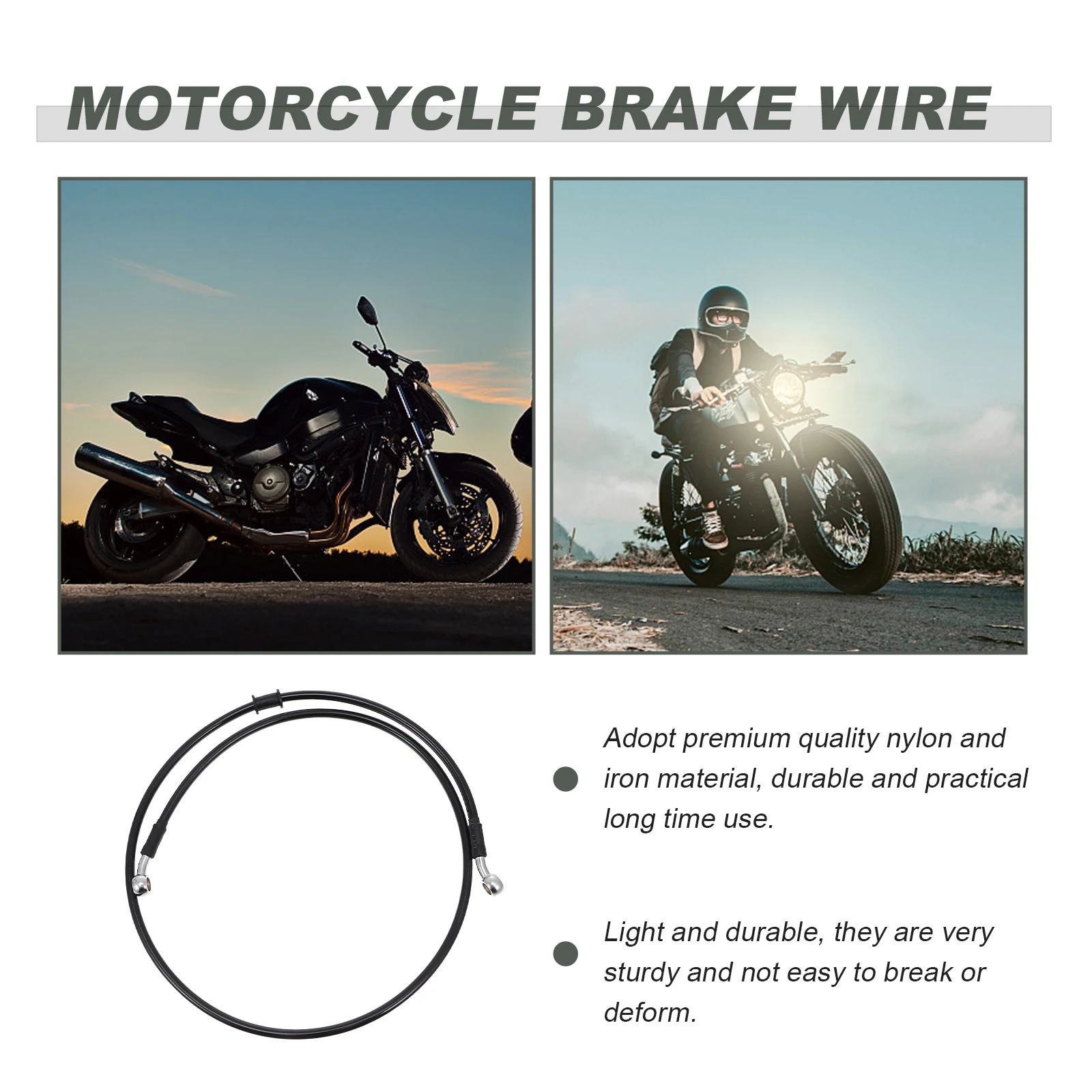 

Brake Hose Hydraulic Line Motorcycle Clutch Refit Bike Wire Racing Durable Nylon Core Iron Material Long Use Sturdy Reliable