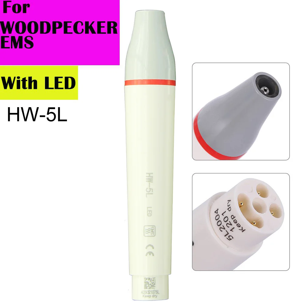 Dental Detachable Ultrasonic Scaler Handpiece with LED Lights Plug-in Piezo scaler Handle Fit EMS WOODPECKER