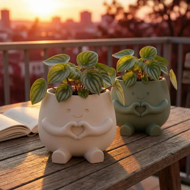 Unique Sitting Chair Face Flower Vase Cute Resin Head Planter Durable Succulent Pots Home Yard Desktop Garden Decoration JJ2457