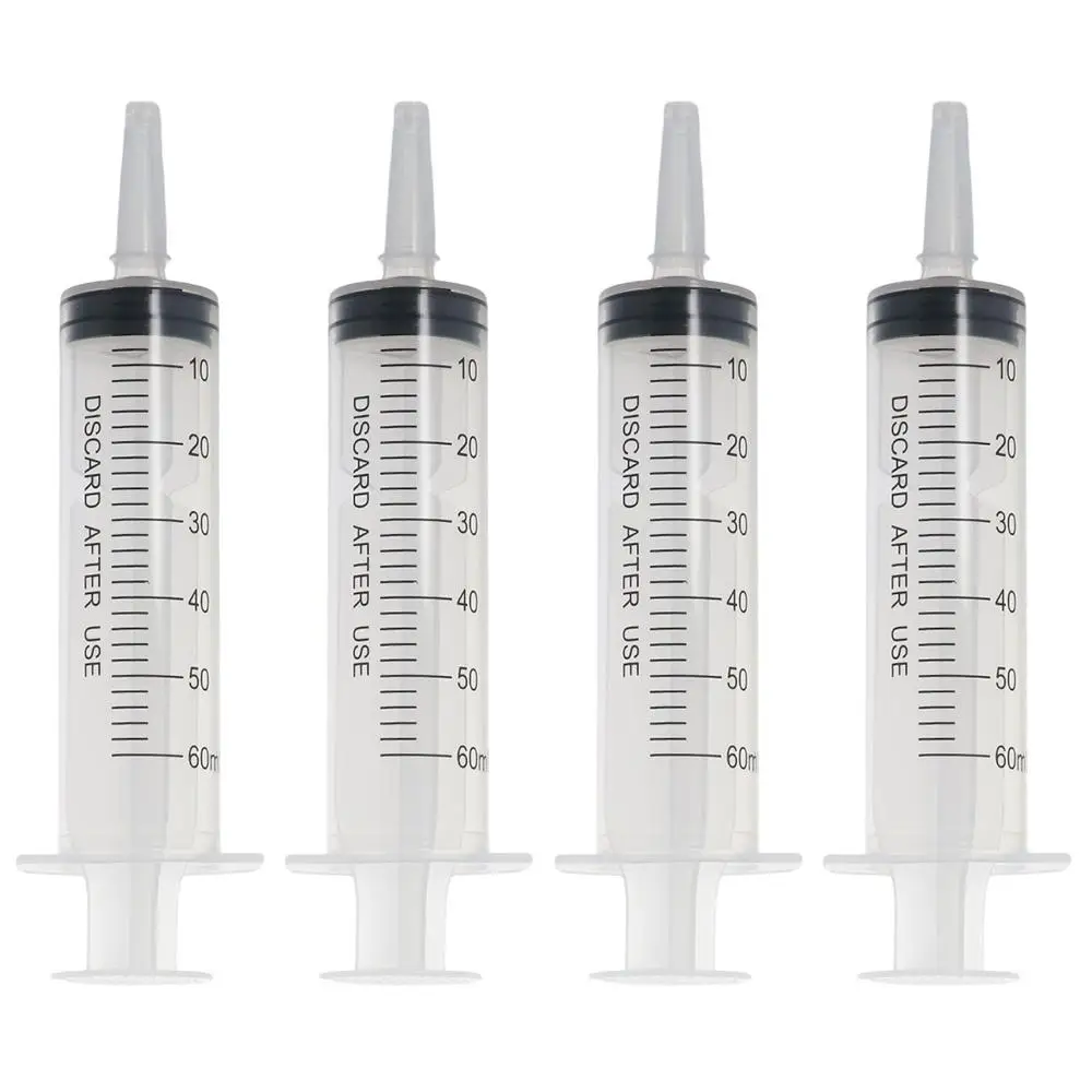 4 Pack Capacity Syringe Syringes Pump, 20ml 60ml Large Plastic Syringe Measuring Syringe Tools Dispensing Multiple Uses