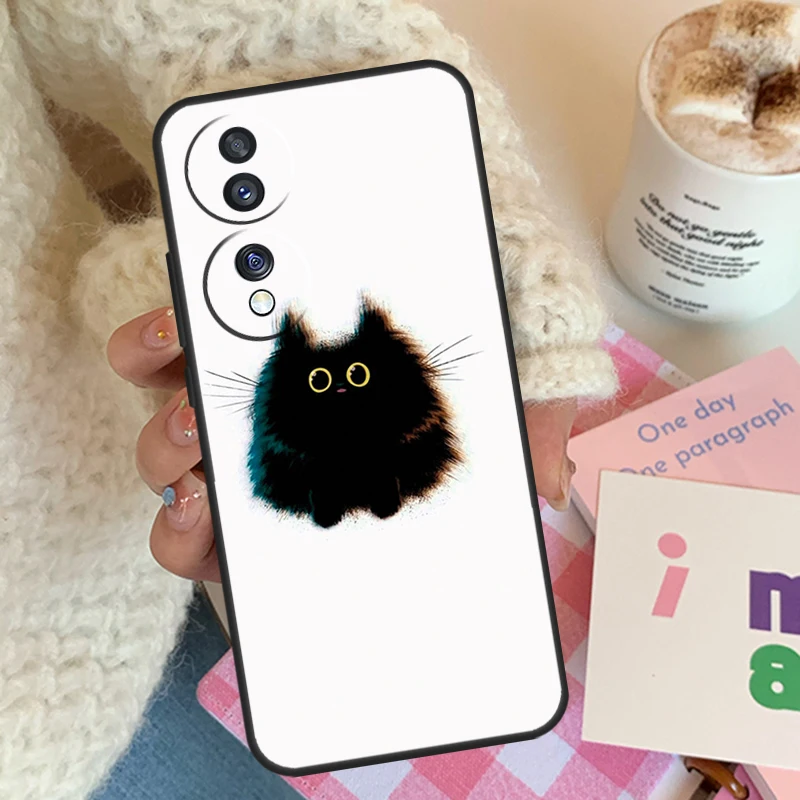 حافظة لطيفة للقطط المحبوكة لهاتف Honor Magic 7 6 5 Lite لهاتف Honor 400 200 Pro 90 70 50 X9 X8a X8b X9a X9b X9c