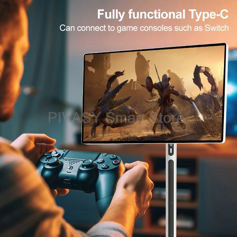 شاشة تعمل باللمس تلفزيون ذكي 21.5 23.8 بوصة 10 نقاط شاشة حامل الهاتف المحمول بطارية أندرويد 12 للياقة البدنية المنزل مكتب الصب اللاسلكي