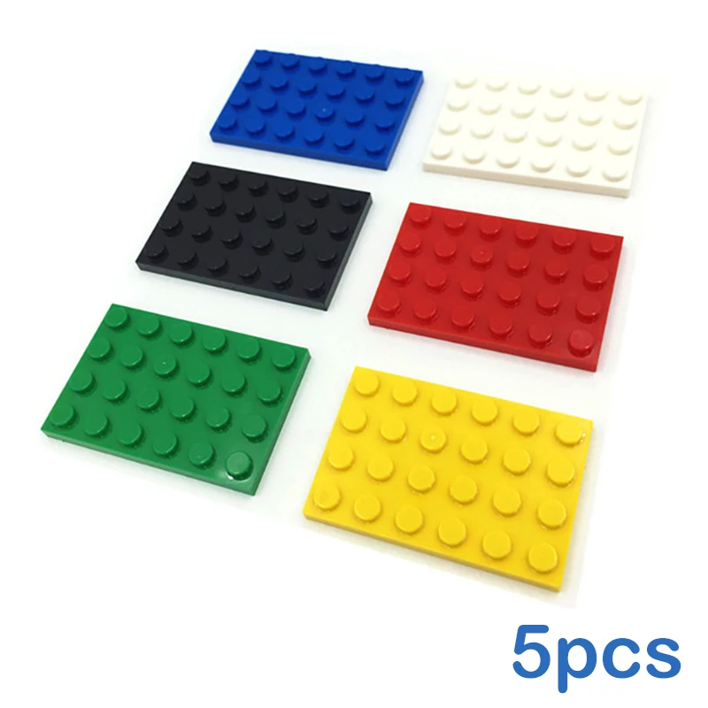 5pcs/lot DIY Blocks Building Bricks Thin 4X6 Educational Assemblage Construction Toys for Children Size Compatible With Brand