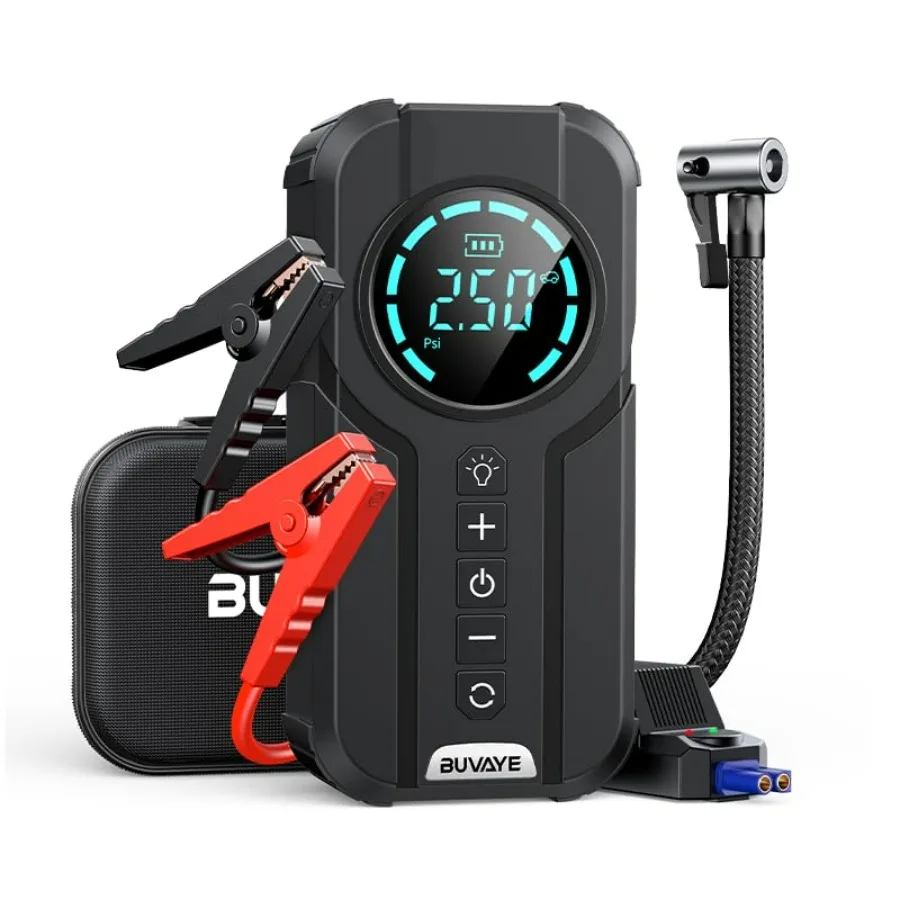 

4000A Jump Starter with Air Compressor 150PSI Portable 12V Car Battery Jumper Starter for All Gas Engines with Jumper Cables 3