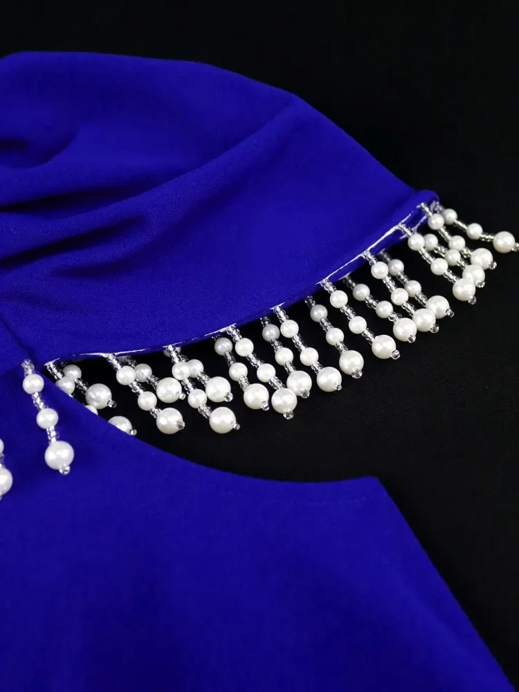 

2025 New round neck beaded dress for party and Banquet, cutout and body-hugging tight dress