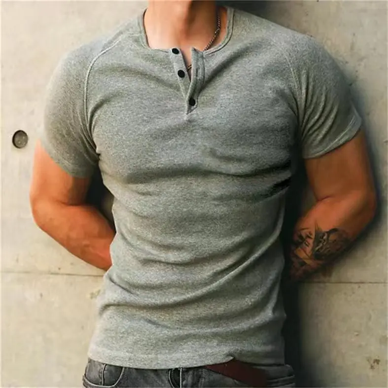 Heavy Henry Threaded 230g Men's T-Shirt CleanFit Style PU Leather Nine Sleeve Citywalk Suitable Summer 2015 Non-fading