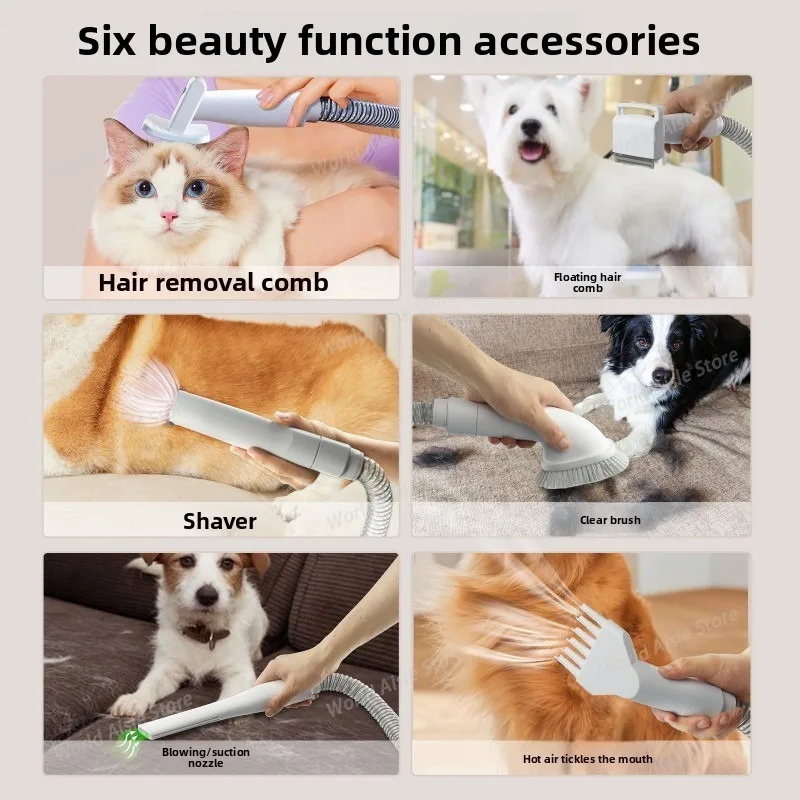 Pet Multifunction Grooming Vacuum Kit Portable Household Vacuum Cleaner for Pet Cat Dog Hair Vacuum Groomer Kit