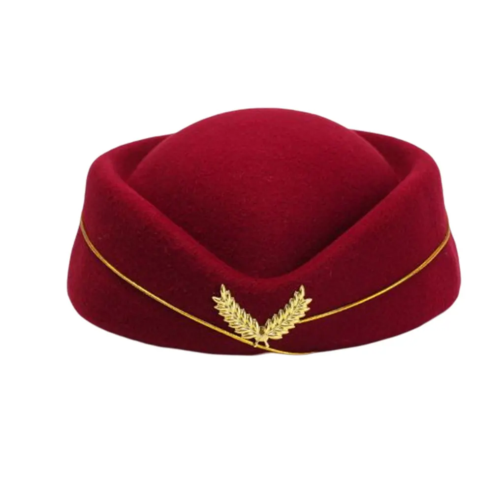 Cloth Stewardess Berets Replacement Washable Breathable Solid Color Stylish Woman Performing Ladies Hat Wine Red