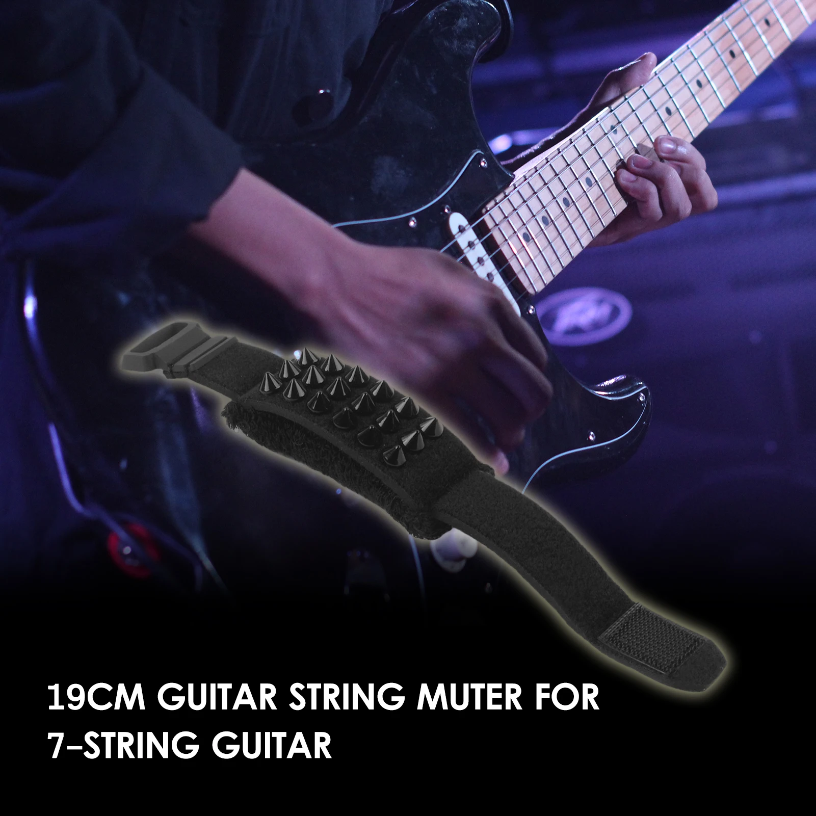 

19CM Guitar String Mute Guitar Bass Gear Fretboard Muting Wrap Punk Style String Dampener String Muter for 7-String Guitar Bass