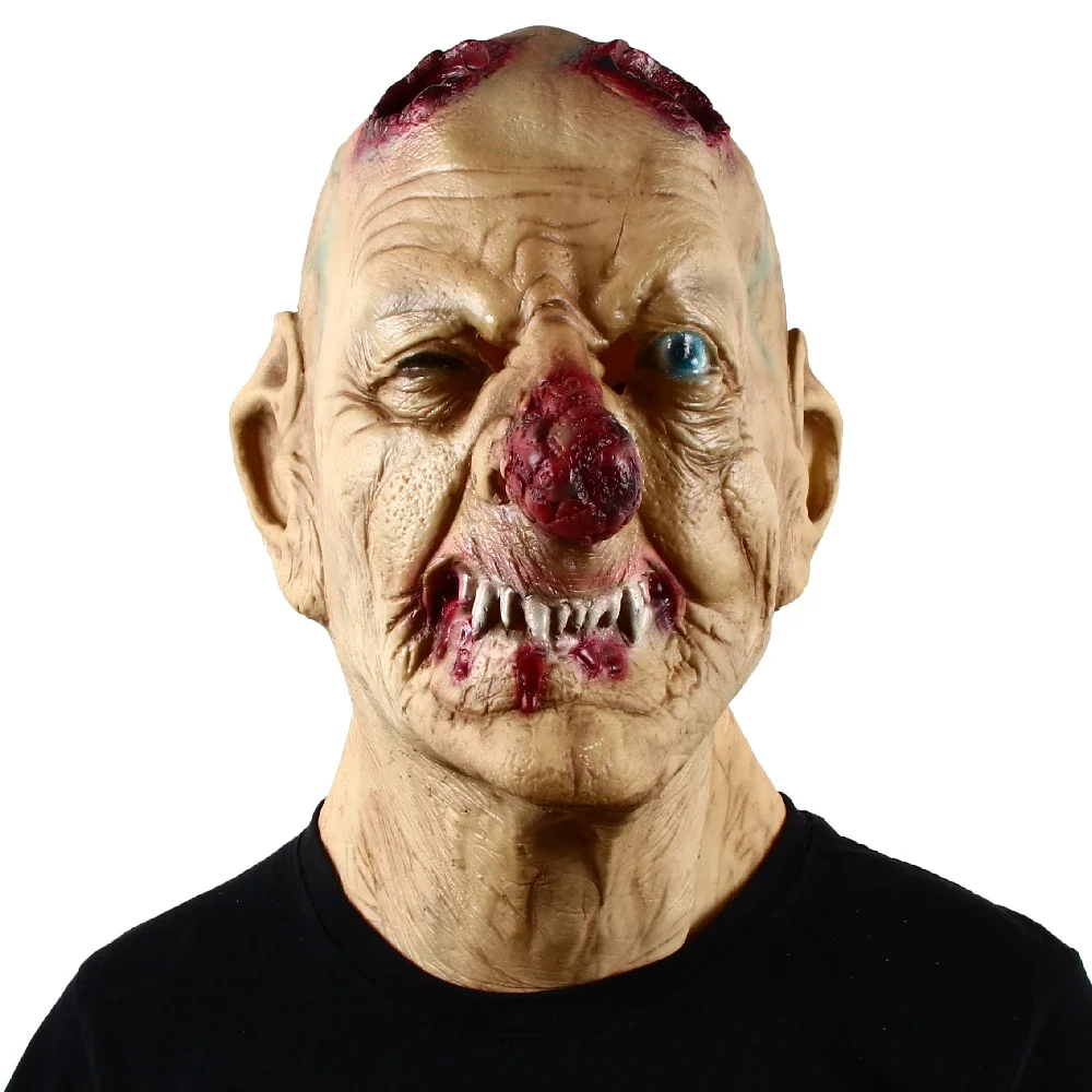 

Terrifying Red Nosed Zombie Mask Horror Prank Devil Mask Terror Halloween Party Headgear Props