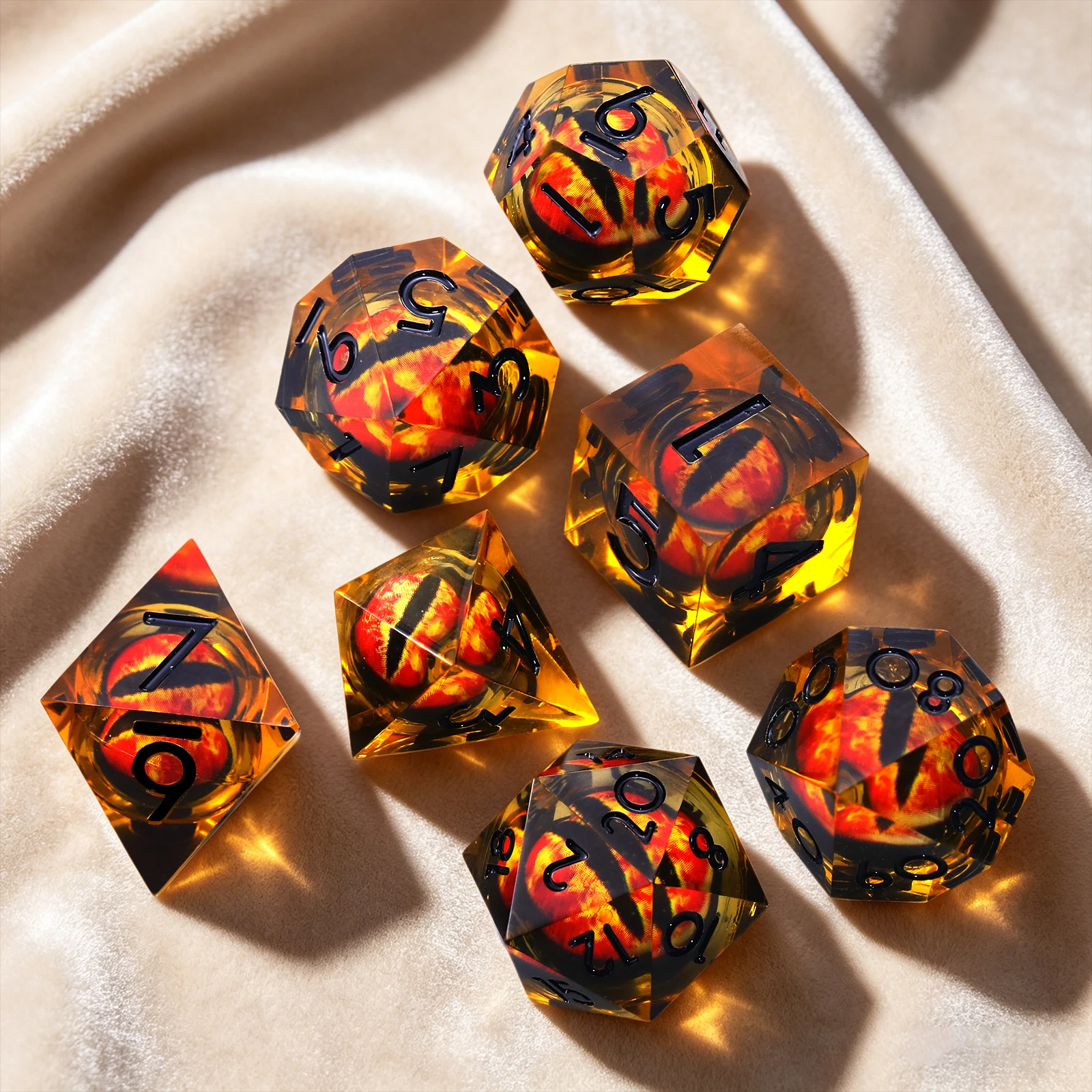 

Набор кубиков D&D с острыми гранями, полимерные многогранные кубики Beholder's для DND, TTRPG, ролевых игр