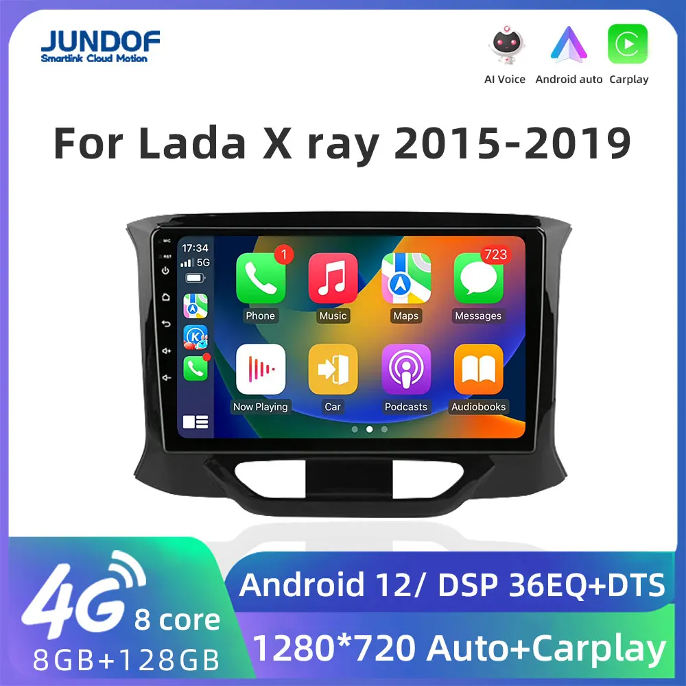 

Jundof Android 2 Din Car Radio For LADA Xray X Ray 2015-2019 Multimedia Player Navigation GPS Wireless Carplay Auto Stereo DVD