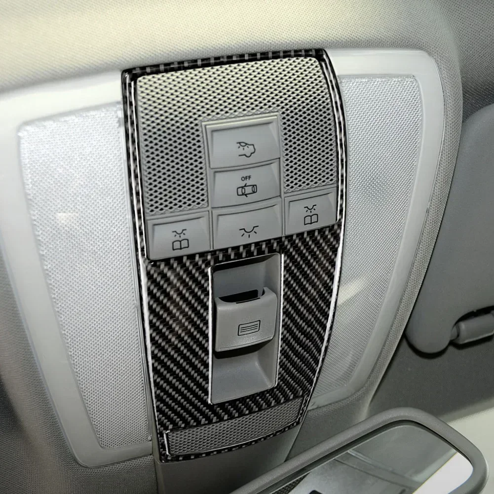 Carbon Fiber Car Reading Light Decorative Frame Sticker For Mercedes-Benz C Class W204 W212 Auto Interior Accessories
