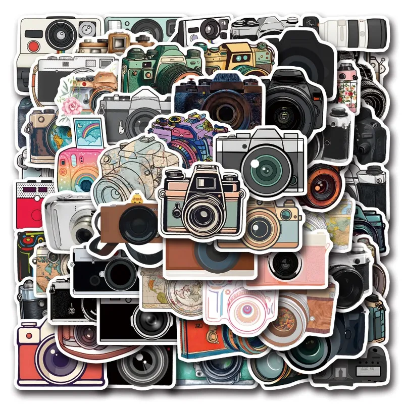 55 Stück Cartoon Niedliche Kamera Kreative Graffiti Dekorations-Aufkleber