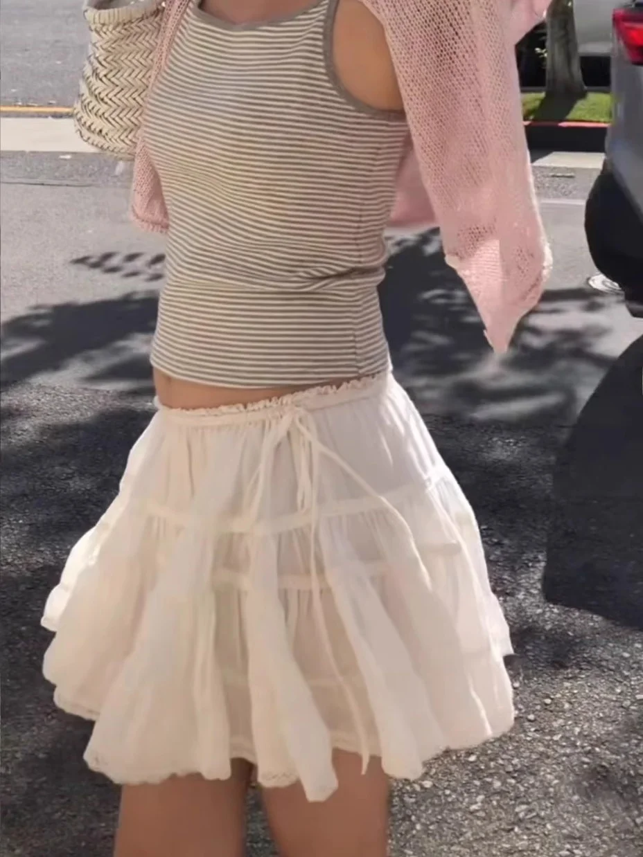 

Sweet Lace Puffy Skirt Skirt Princ Sle Cotton Fabric Busin Ci Commute Daily Ocn ort Skirt f Body Skirt