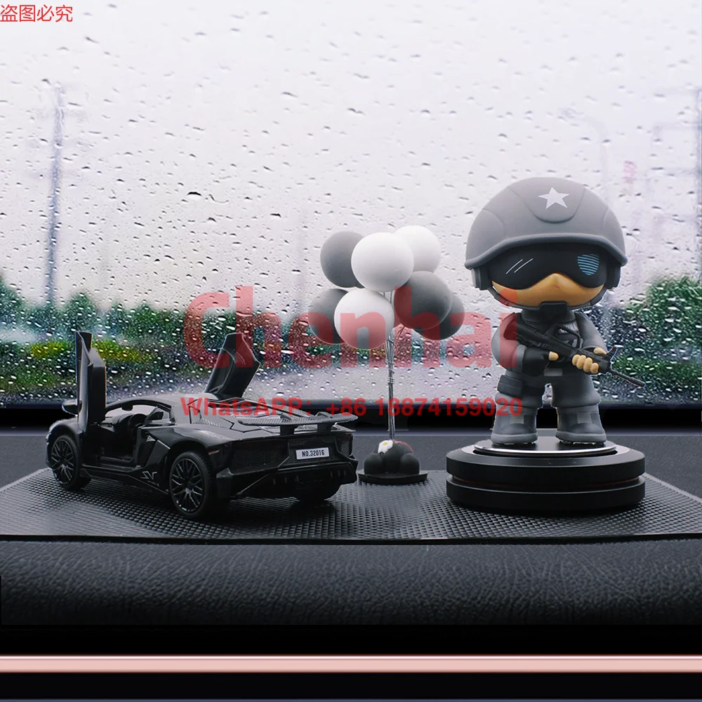 2024  car accessories and decorations, popular center console, high-end interior, rotating solar energy, car decoration  cartoon