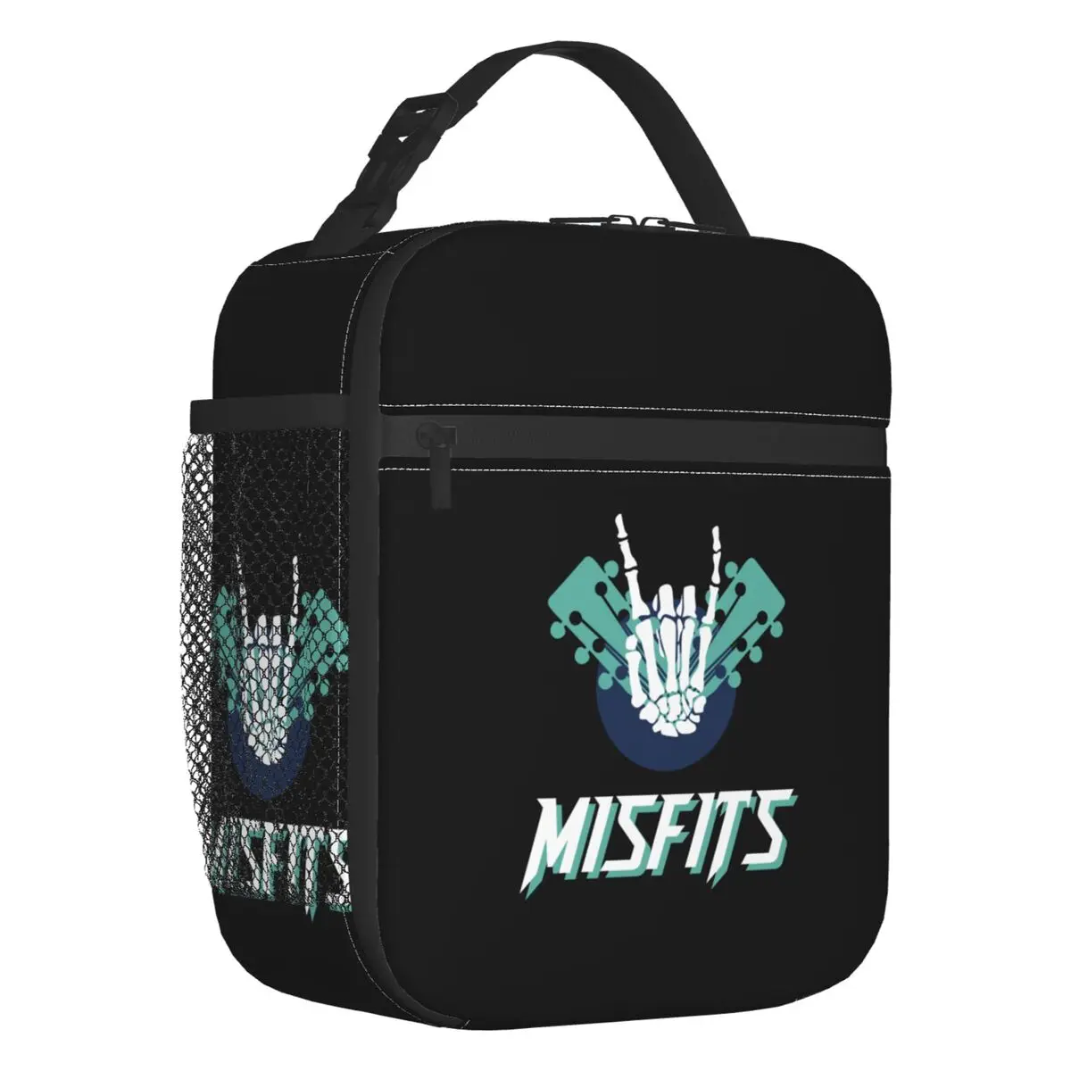 Rock Band Misfits Skull Insulated Lunch Tote Bag Heavy Metal Portable Thermal Cooler Food Lunch Box Outdoor Camping Travel