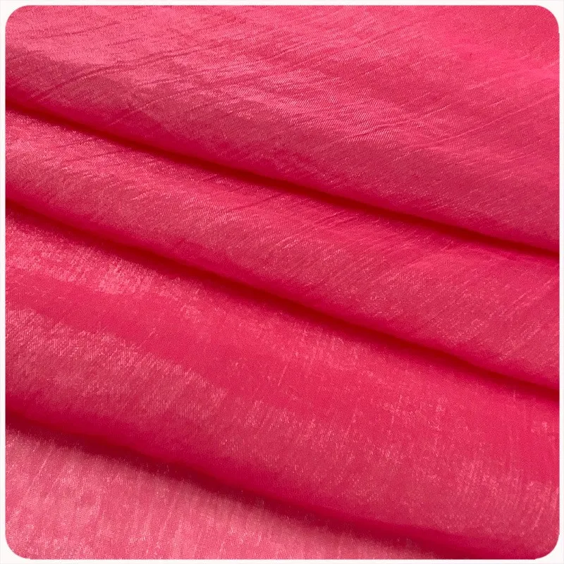 

Encrypted brocade silk wrinkled glossy chiffon fabric glittering light and flowing dress evening gown Hanfu