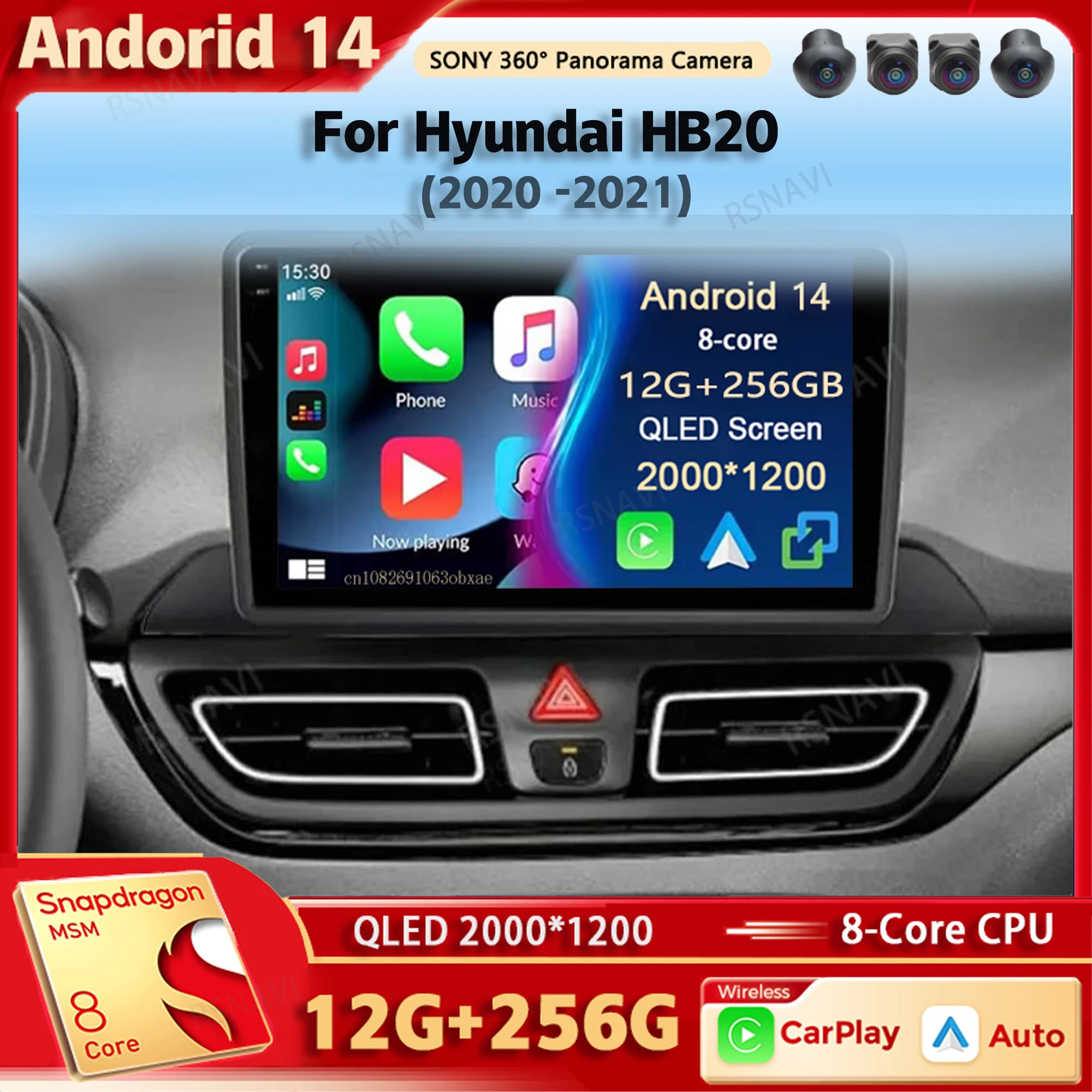 

Автомобильный радиоприемник Android 14, мультимедийный плеер для Hyundai HB20 2021 2020, авто Carplay, автомобильная стереосистема DSP, Wi-Fi + 4G Ai Voice, 2 Din, головное устройство