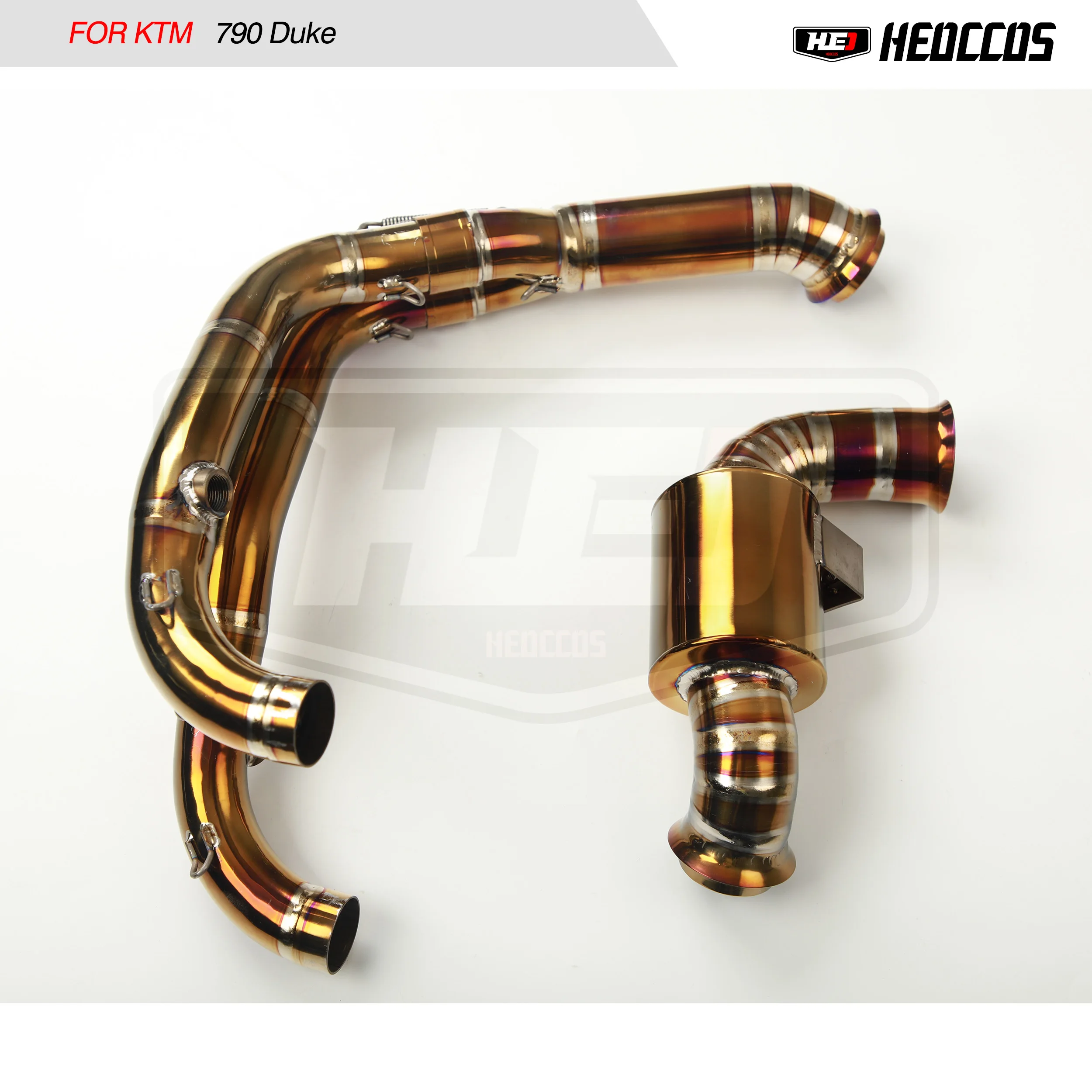 HEO Titanium Performance Motorcycle Exhaust Handmade For KTM Duke790 Exhaust Muffler