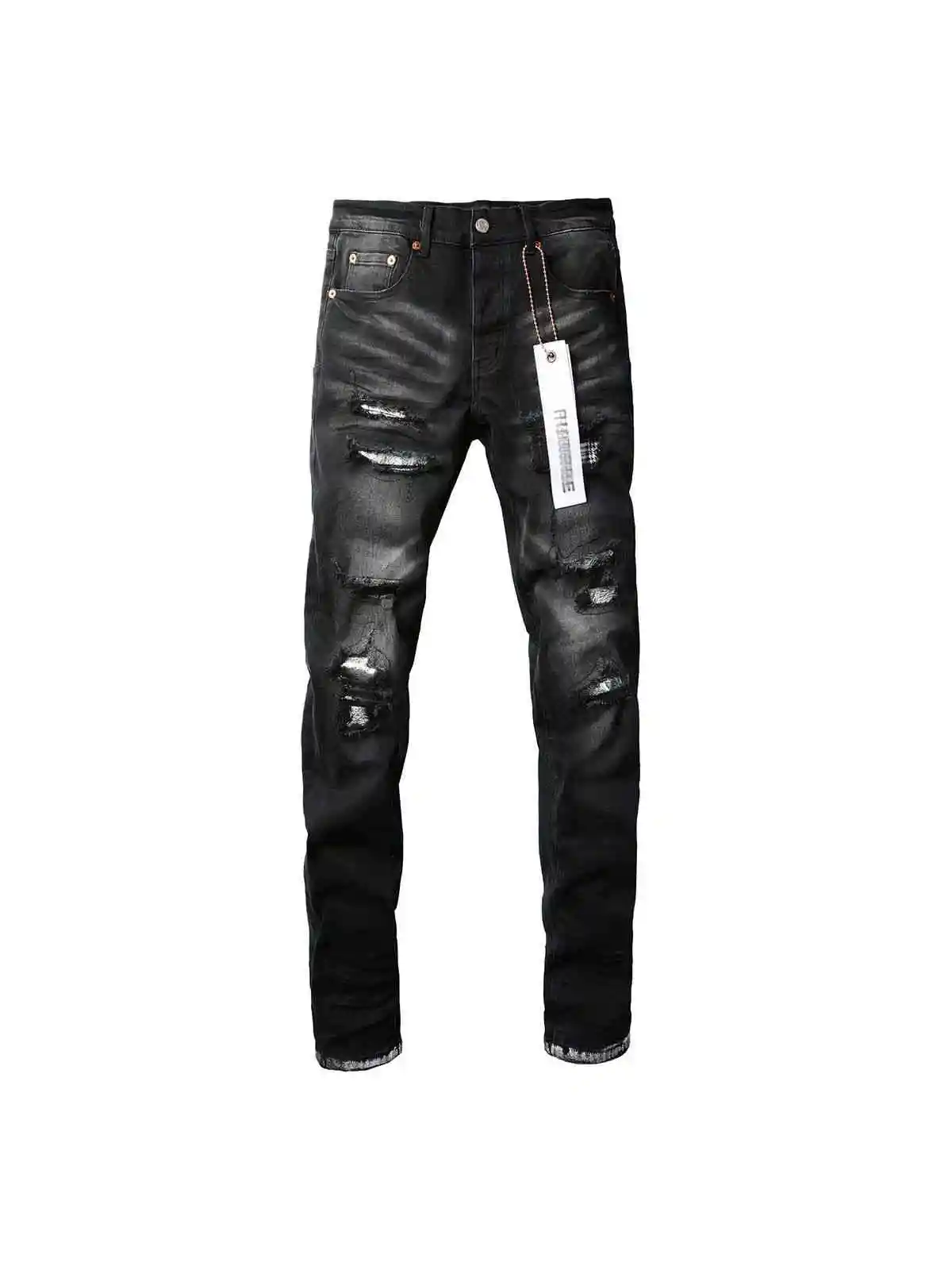 

Street Pure Color American Retro Hip Hop Slim Fit Stretchy Little Foot Jeans Cool And Haome Youth Jeans