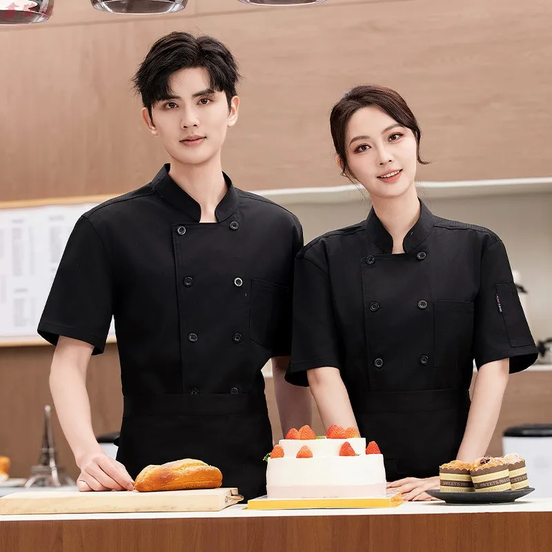 Ristorante occidentale Steakhouse BBQ Chef Uniforme Estate Manica corta Abbigliamento da lavoro Catering Hotel Ristorante Cantina Giacca da cuoco sottile