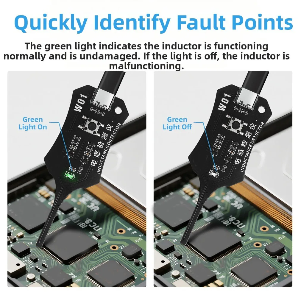 Inductance Tester Type-C Power Supply Tester Mobile Phone Repair Testing Tools Electromagnetic Induction Fault Detection Tools