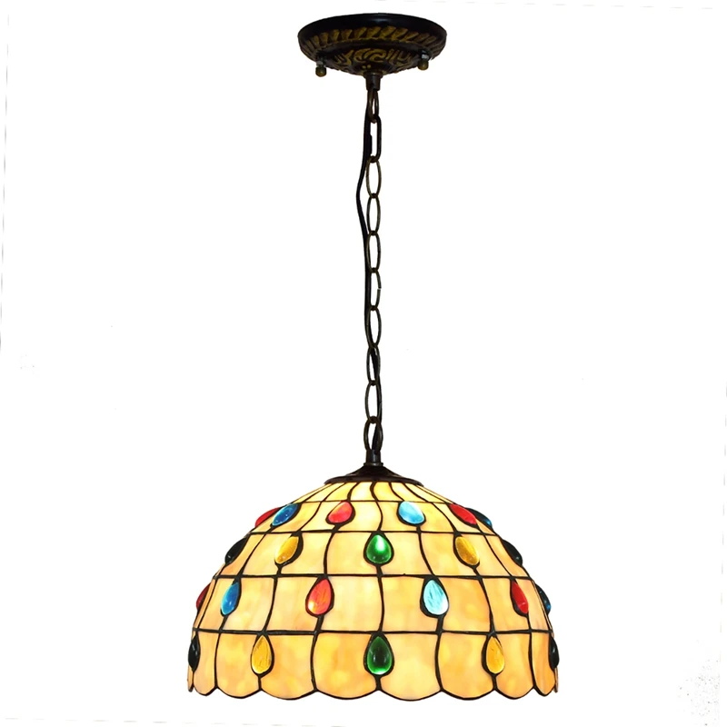 

30CM European Classic Creativity Tiffany's Stained Glass Dining Room Bedroom Balcony Corridor Pendent Lamp110V-240V