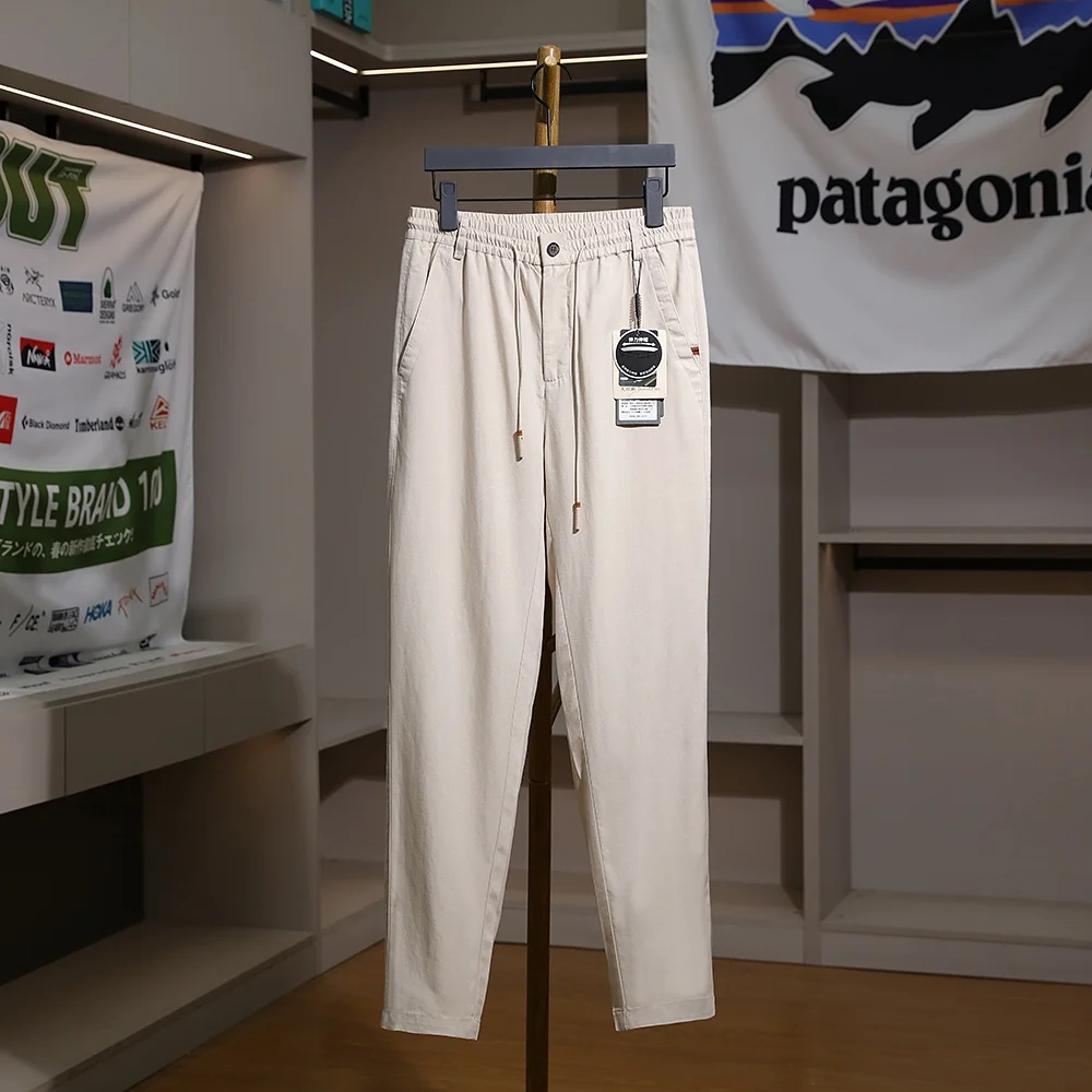 

Italy High Faion! Men's Summer Cool Breathable Linen Silk Casual Pants Anti-Wrinkle Long Trousers Faion Urban Sle