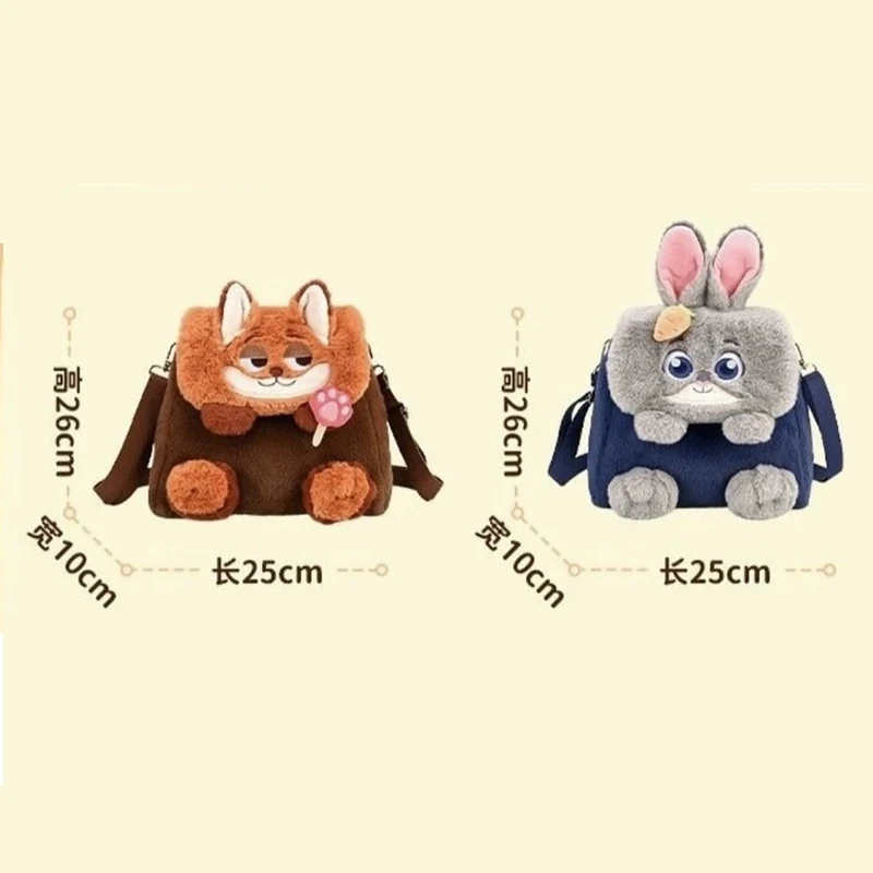 Zootopia Judy Hopps Nick Wilde Leuke Cartoon Pluche Rugzak Crossbody Enkele Schoudertas Flip Top Kawaii Festival Cadeau voor kinderen
