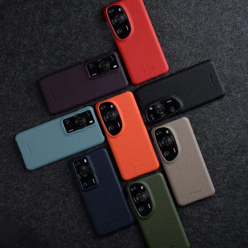 Leather Case For Huawei P60 Art Case Genuine Leather Cases P60 Pro Luxury Fashion Business Back Cover