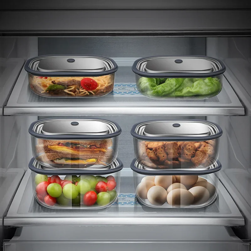 High Borosilicate Glass Rectangle Lunch Box Microwave Heating Fresh-keeping Bento Box Food Storage Sealed Crisper Box With Lid