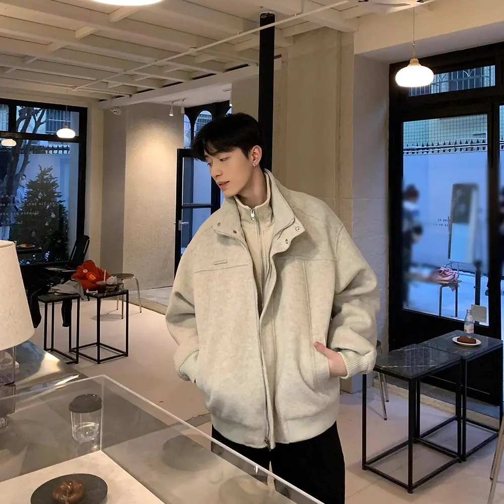 الشتاء الرجال الصوفية Jaet القطن اصطف فضفاضة تناسب الدافئة أعلى العلامة التجارية العصرية الكورية Sle الوقوف الطبعة ort Sve الوقوف طوق #4