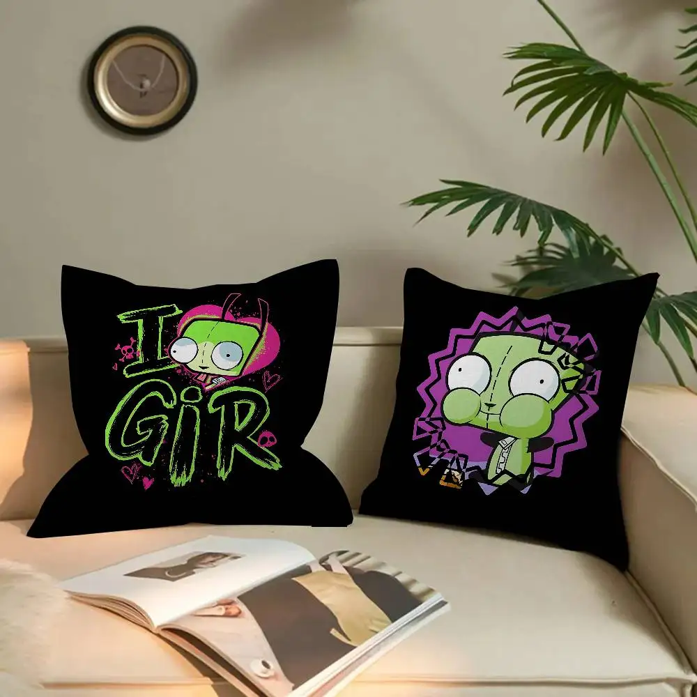 Cartoon I-Invader Z-Zim Decorative Room Aesthetics Pillow Case Home Decor Bedroom Sofa Bed Couch Pillow Cover 45x45