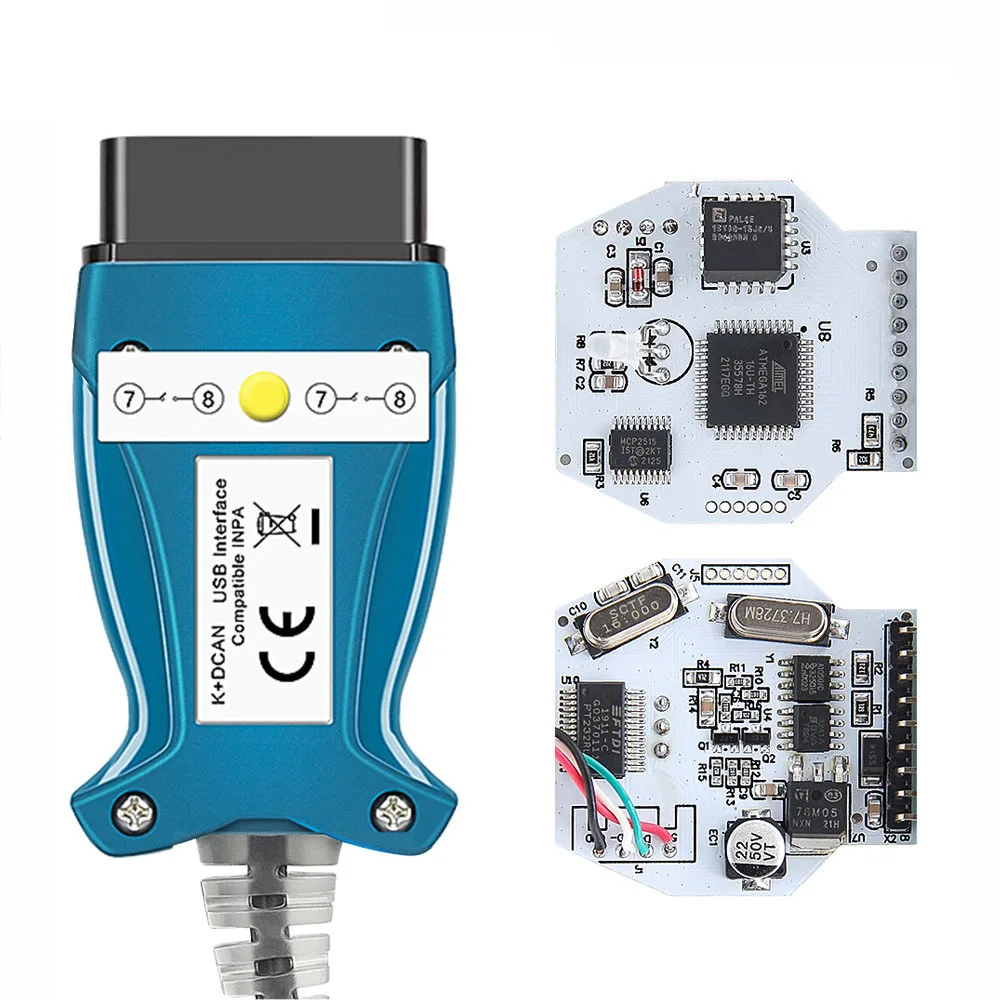 

K+DCAN Diagnostic Cable for BMW Car Tools INPA RQ Connectors OBD-II Cable with Switch USB Interface Automotive Scan Tool Cable