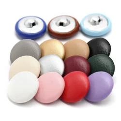 10Pcs 11/15/20/25/30mm Leather Covered Buttons With Shank For Clothes Coat Windbreaker Sofa Soft Button Colorful DIY Decorations