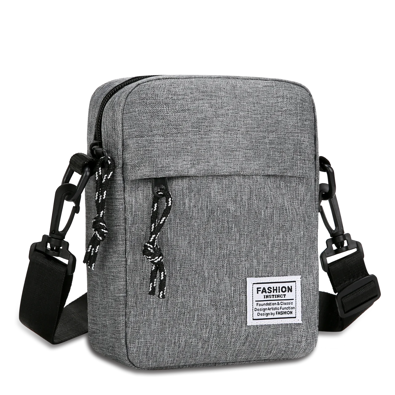 Trendy Drawstring Crossbody Mini Bag, Wear‑resistant Lightweight Men Daily Travel Shoulder Bag