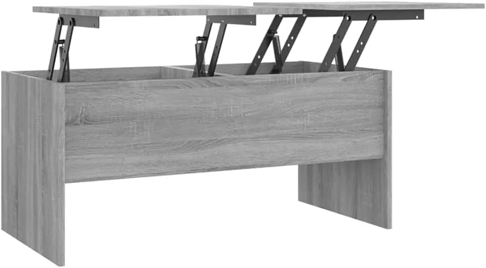 Coffee Table Gray Sonoma 40.2""X19.9""X18.3"" Engineered Wood, End Tables, Living Table, Center Tables For Living Room, Living