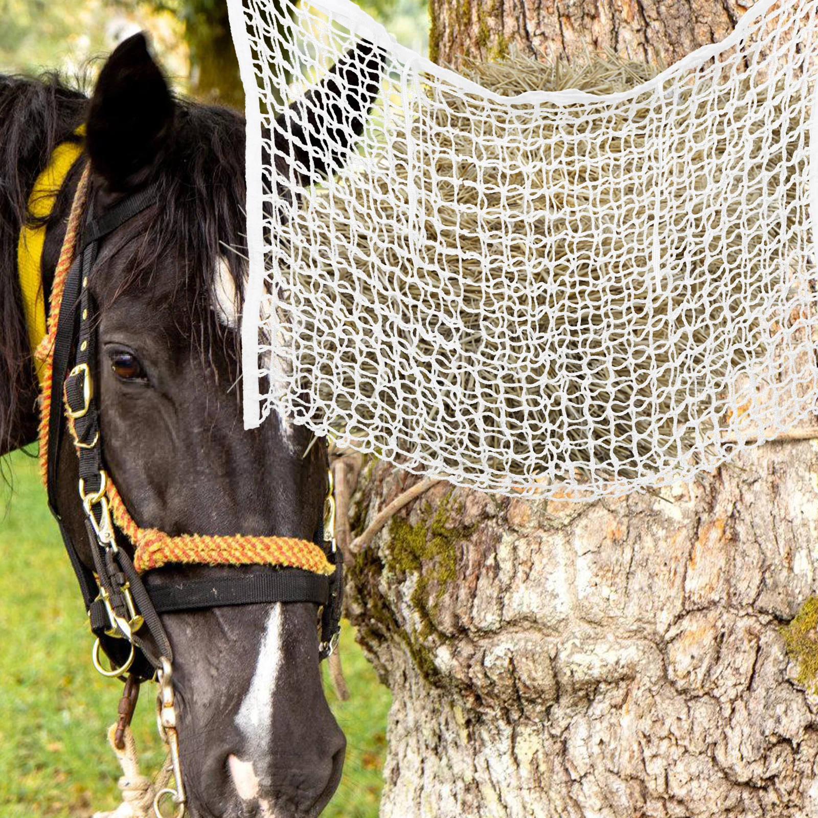 معلقة الحصان القش صافي التغذية البطيئة شبكة المغذية حقيبة الماعز الأغنام الماشية في الهواء الطلق كشك بادوك القش حامل