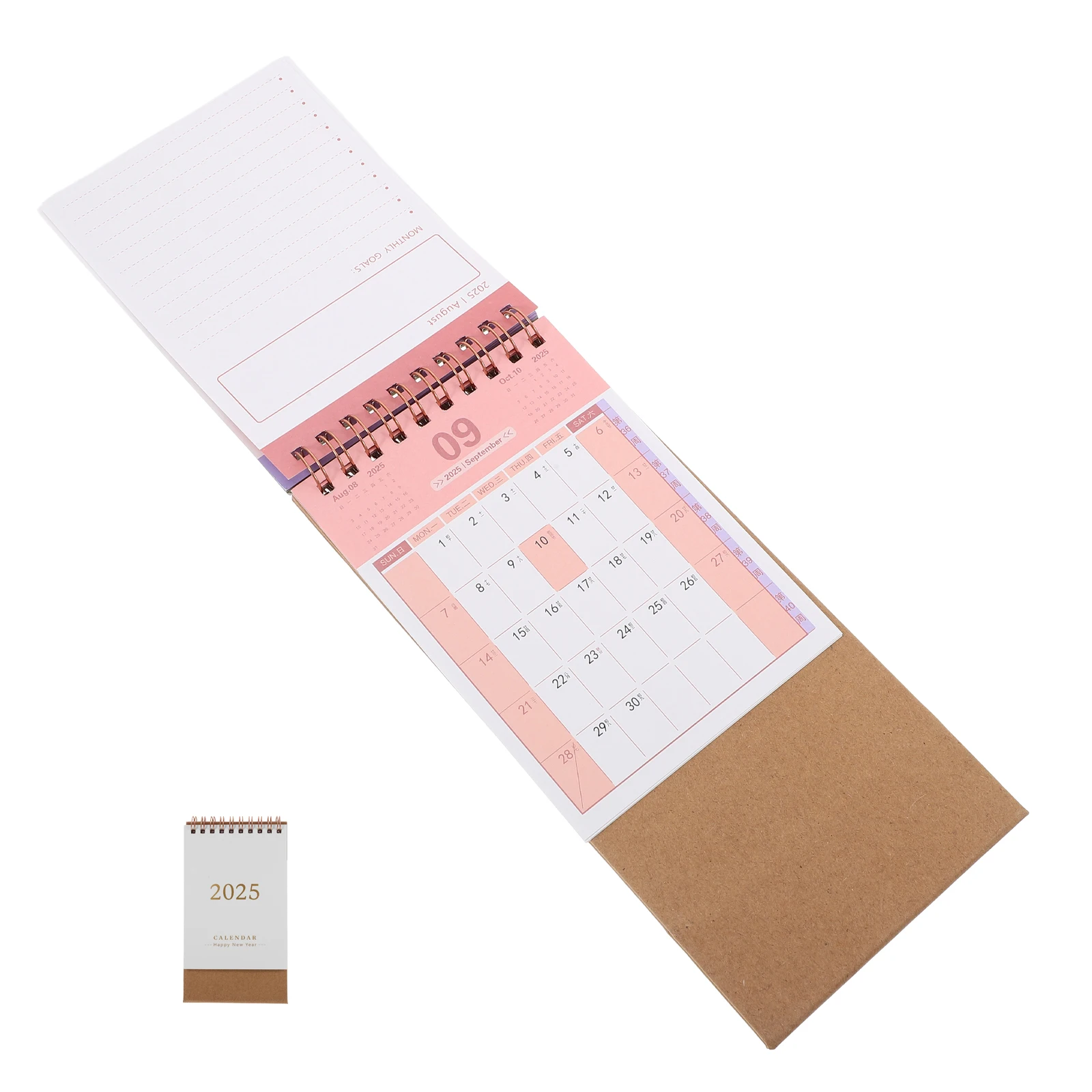 

Simple Calendar Desk Small Mini Flip Standing Compact Design 2025 Monthly Planner Note Space Sturdy Ring Binding Smooth Writing
