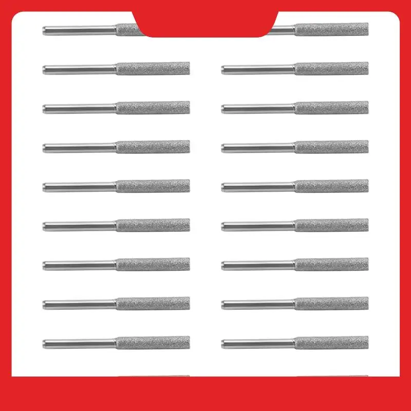 

20 Pcs Chainsaw Sharpener Stone Diamond Coated Cylindrical Burr Polishing Grinding Tool Grinding Bits, 5/32 Inch/ 4 Mm-N38R