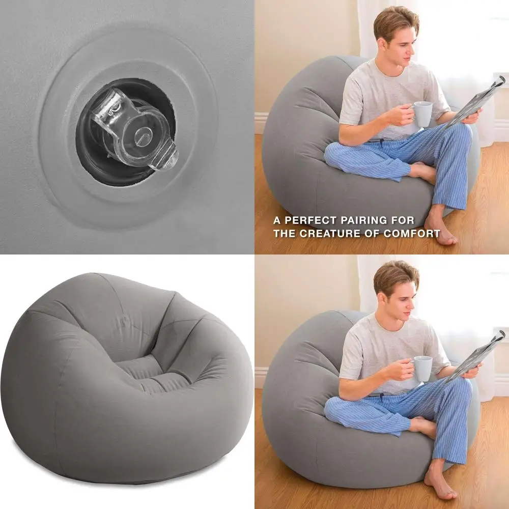 

Кресло-мешок с вельветовой текстурой — прочный винил, выдерживает до 220 фунтов, компактное, 45x45x28