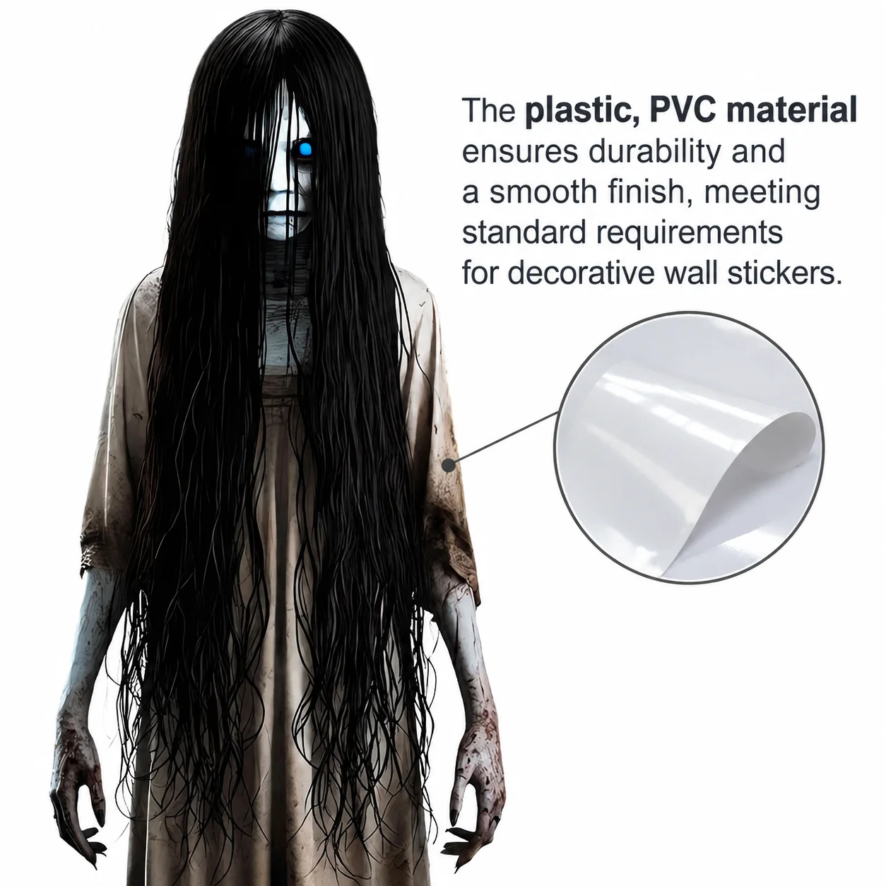 3D Halloween Broken Window Stickers Waterproof Wall Decals for Home Bedroom Living Room Door Haunted House Halloween Party Decor